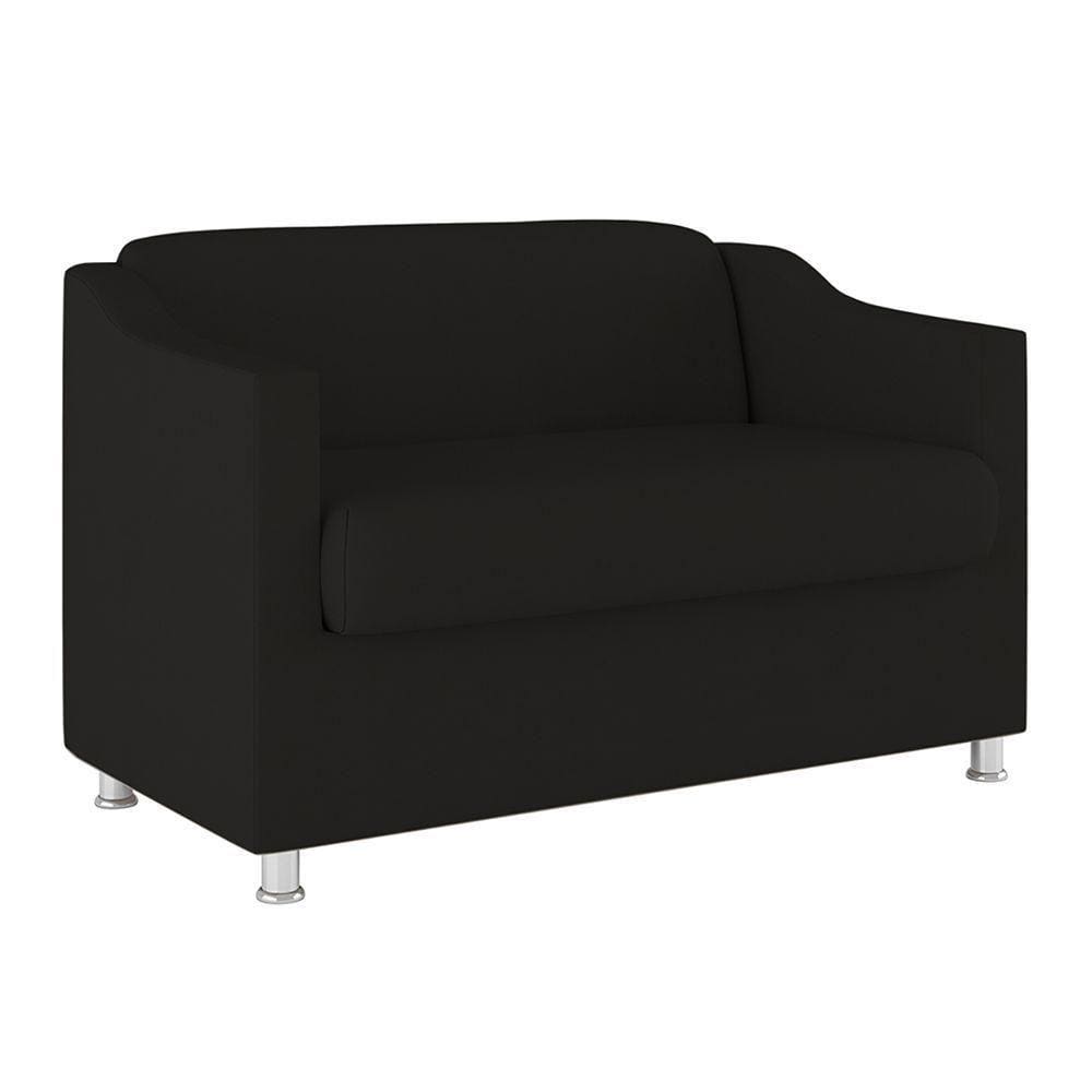 Sofá Namoradeira Sala De Espera Suede – Balaqui Decor Cor:preto