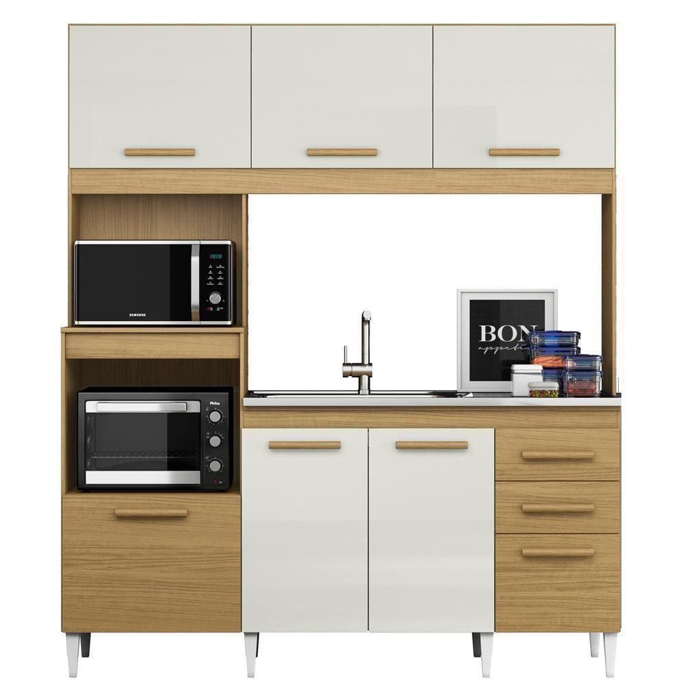 Kit Cozinha Compacta 7 Portas 2001590 Camila Atacama Off White Armoveis Atacama Off White