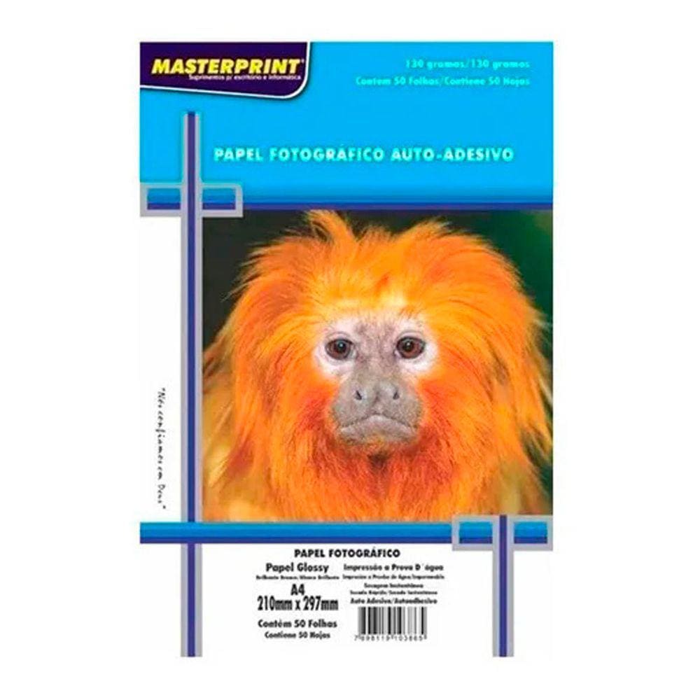 Papel fotográfico Auto-adesivo A4 130g Glossy 50 folhas