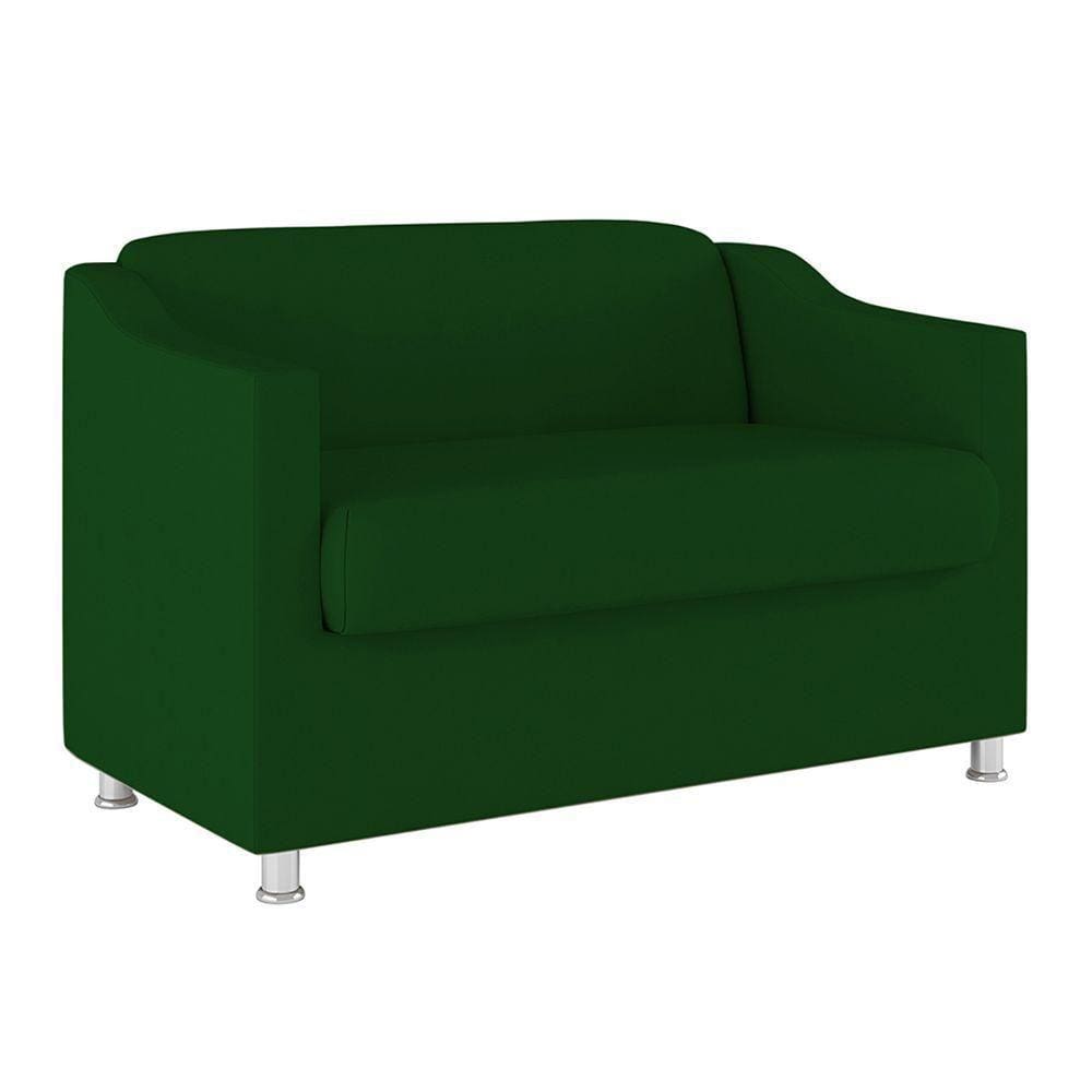 Sofá Namoradeira Sala De Espera Suede – Balaqui Decor Cor:verde