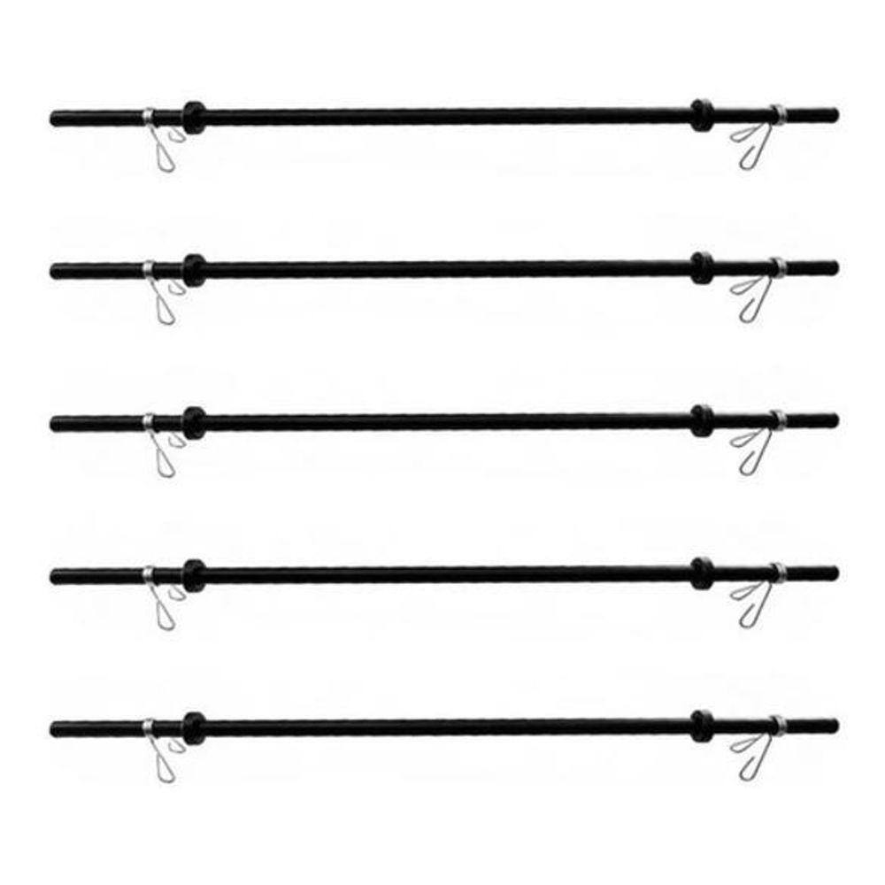 Kit 5 Barras Body Pump Musculação Academia Com Presilhas