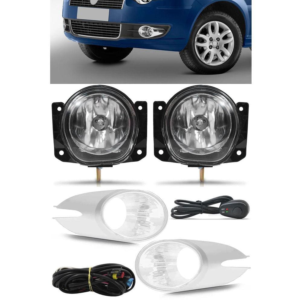 Kit Farol Milha Neblina Fiat Palio Elx 2008 À 2011 Botão