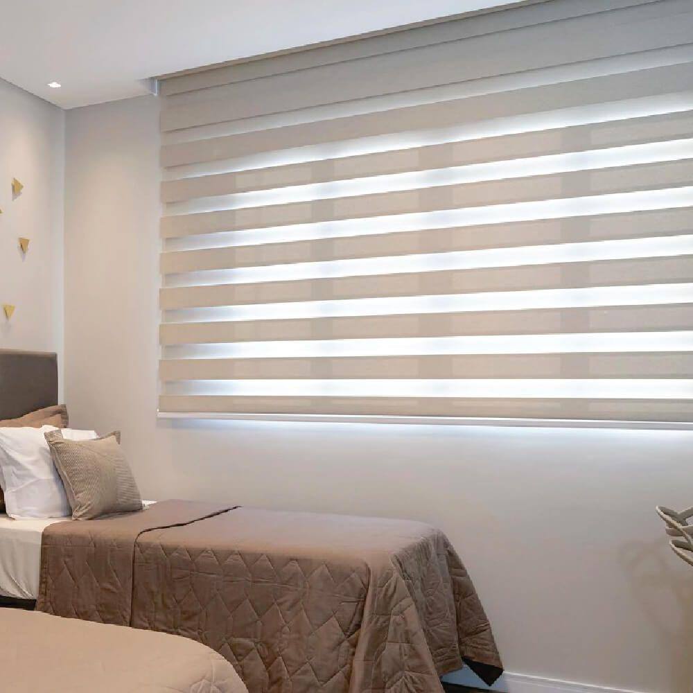 Persiana Double Vision Bege - 1,80m x 1,80m