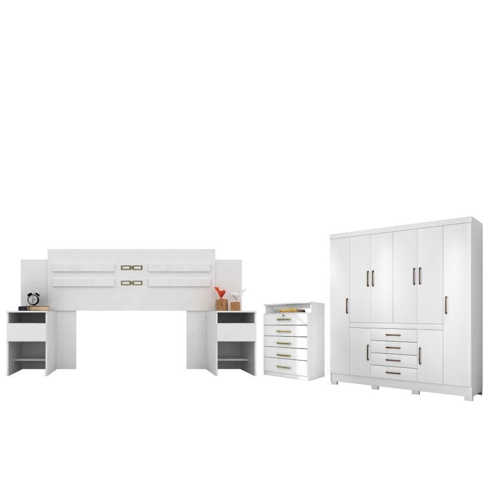 Conjunto Quarto De Casal Completo Trieste Branco
