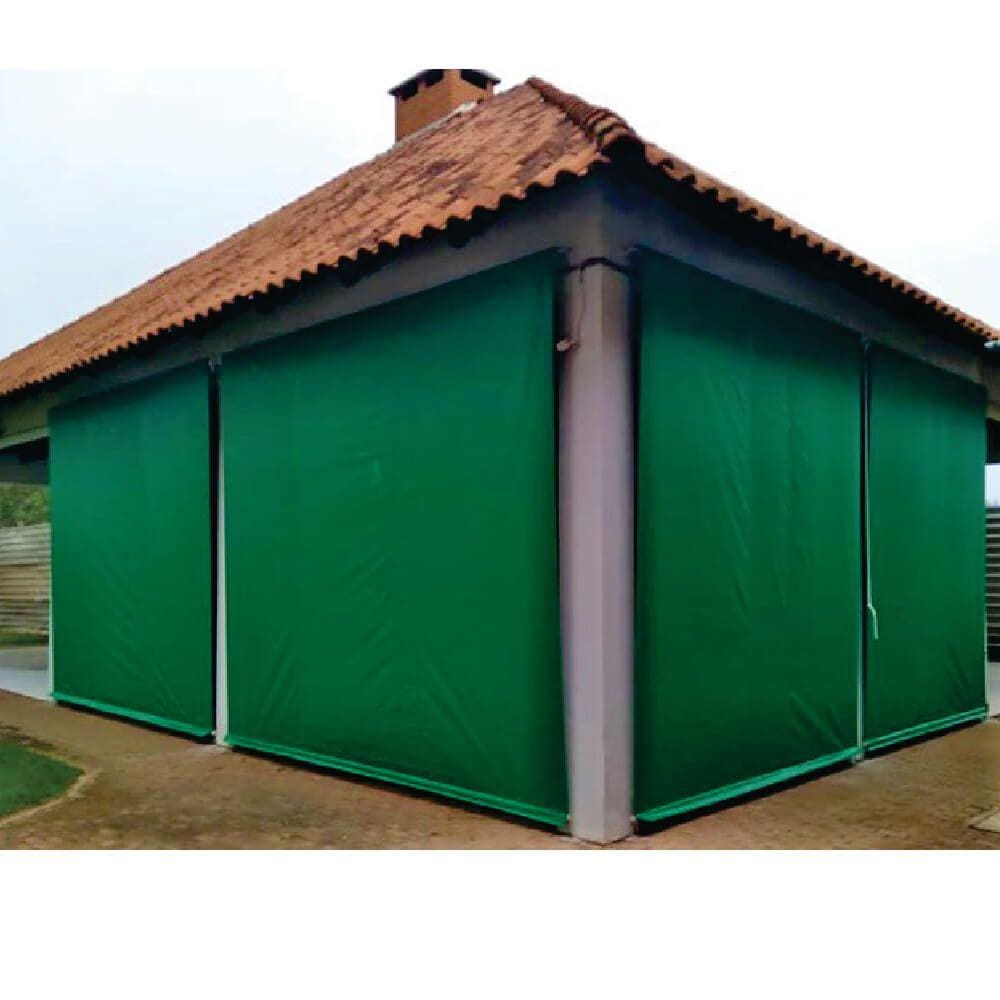 Toldo Cortina Verde - 3,30m x 2,90m - kit completo