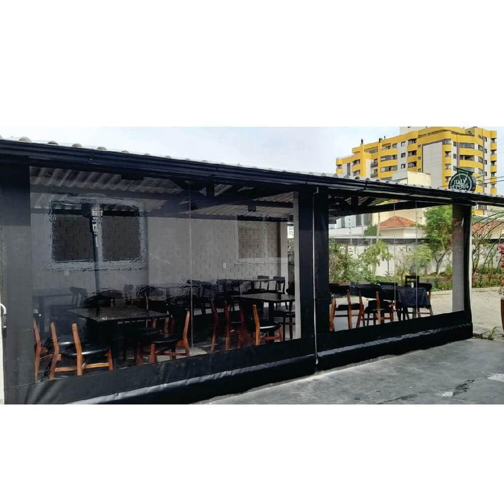 Toldo Cortina Preto c/ visor - 2,60m x 2,90m - kit completo