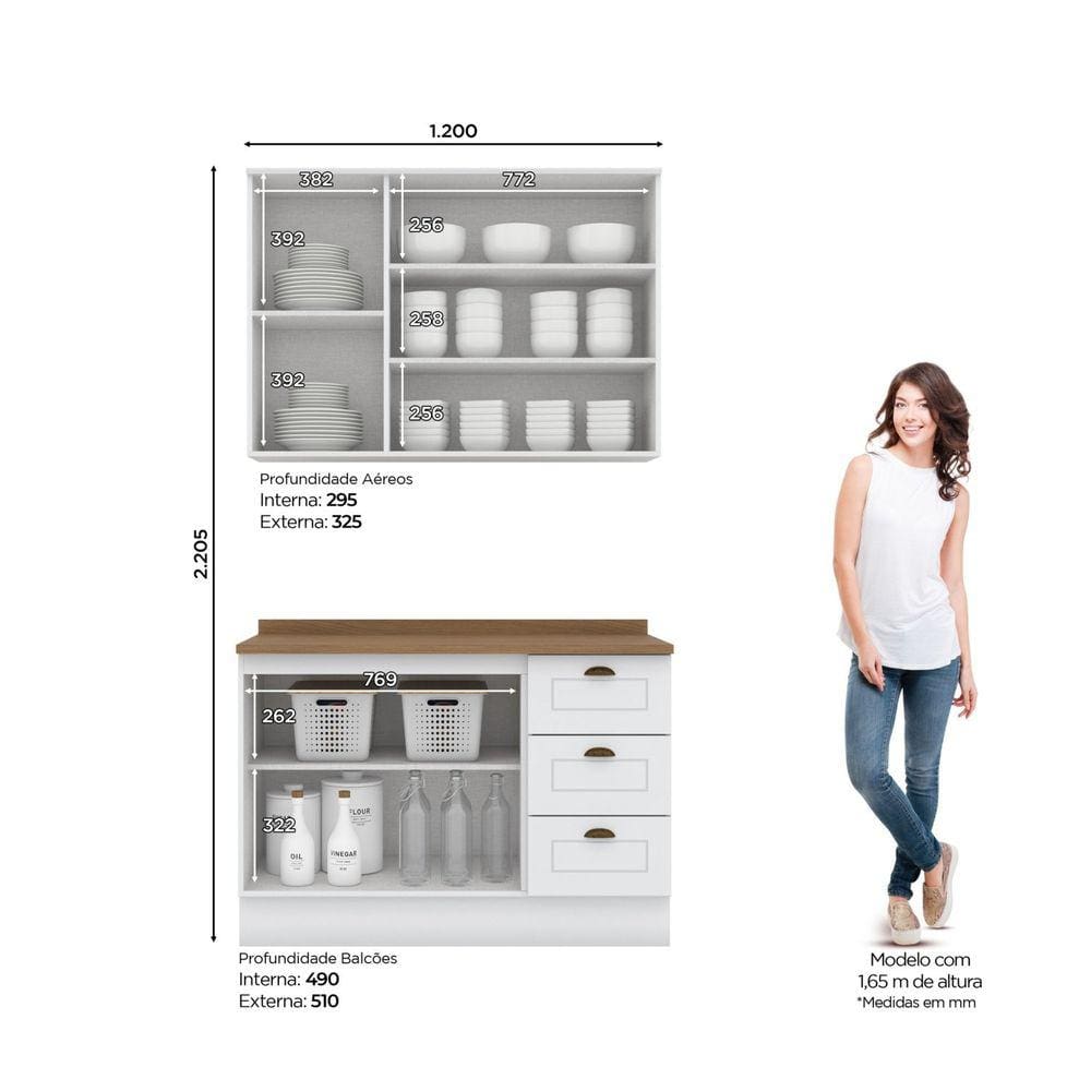 Emily　3セット Cozinha Compacta 2 Peças 5 Portas 3 Gavetas Emily | Extra