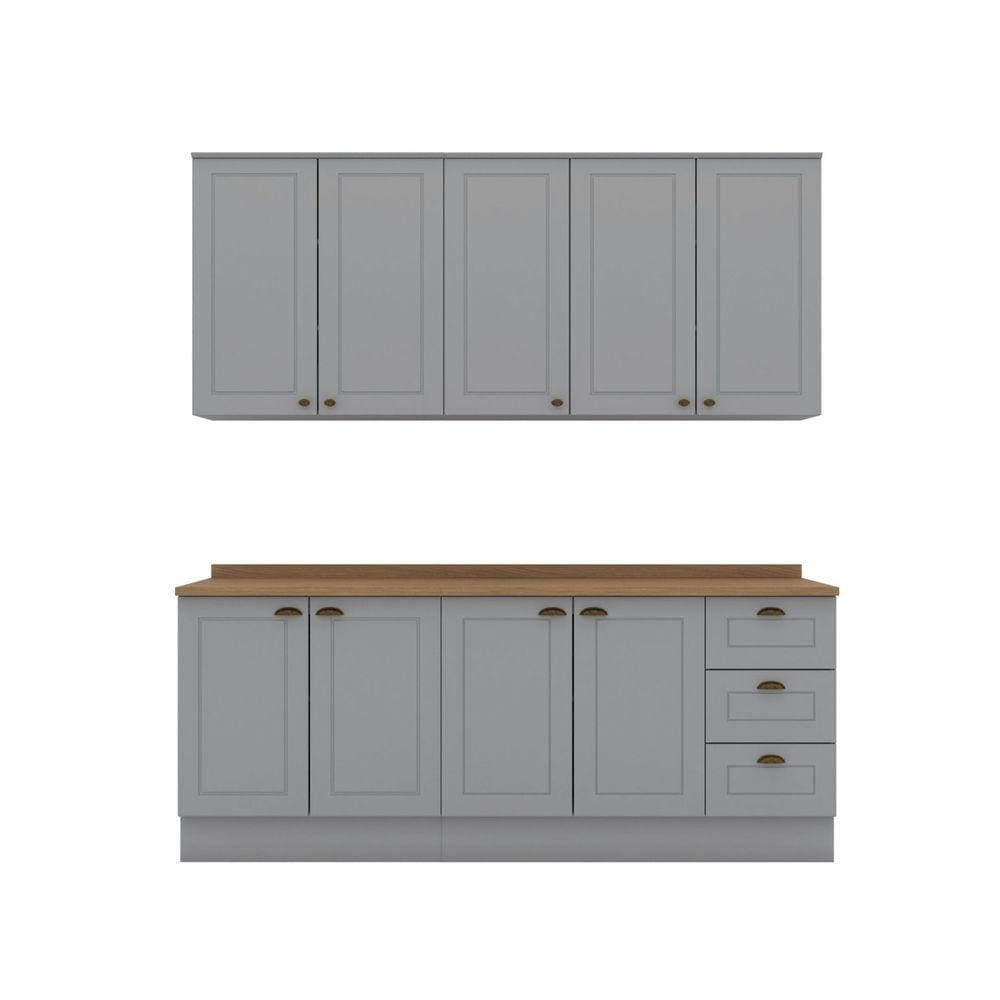 Cozinha Compacta 4 Peças Emily Cinza/Calcare | Extra