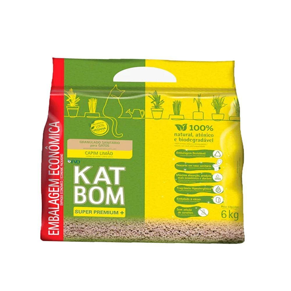 Combo 2 Granulados Para Gatos Katbom Capim Limão 6Kg