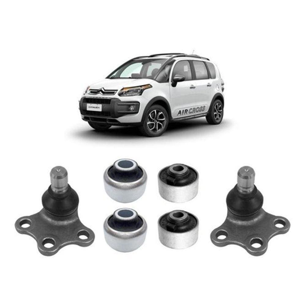 Kit 2 Pivô 4 Bucha Bandeja Dianteira Aircross 2017 2018 2019