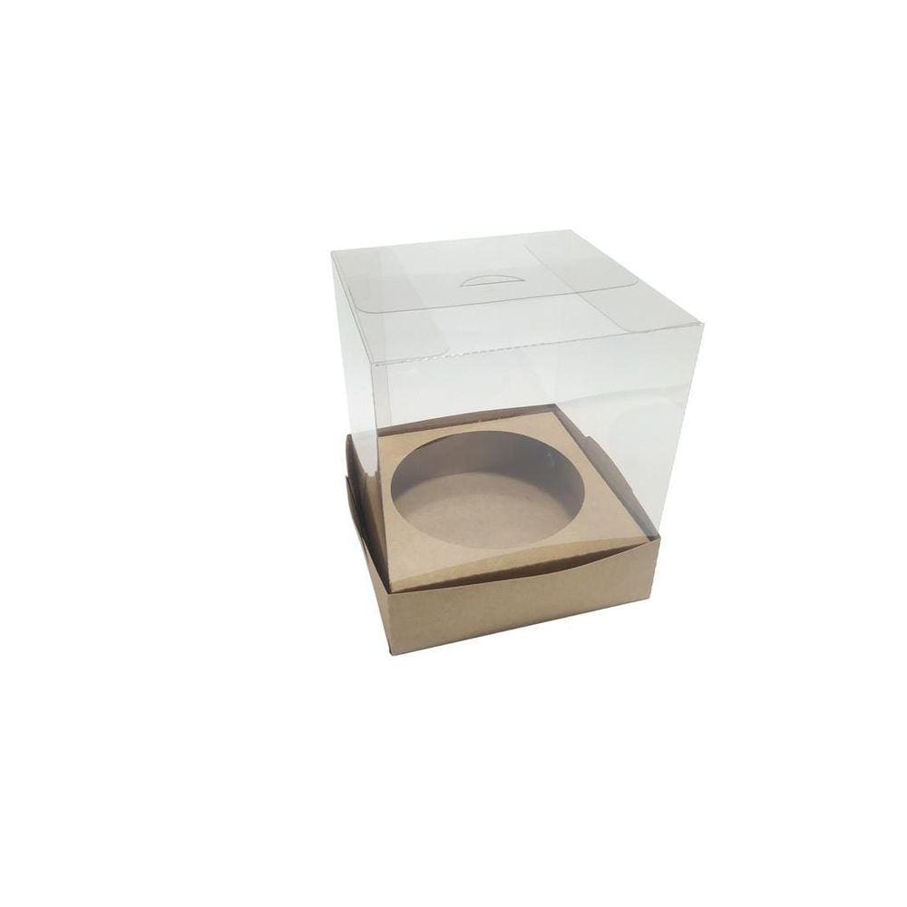 Caixa Para Panetone 13X13X15Cm Kraft Kit 20Und