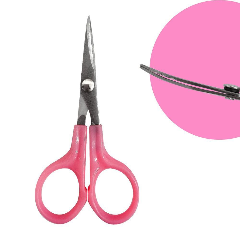 Tesoura de Precisão Arremate de Fios Linhas Croche Ponta Curva 4 Pol