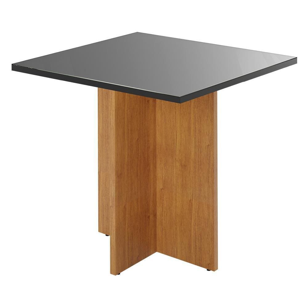 Mesa Sala de Jantar Robusta Tampo com Vidro 90x90cm