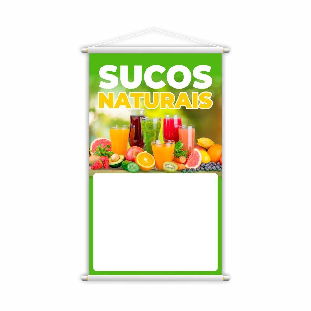 Banner Sucos Naturais Frutas Colorido Fundo Branco Grande