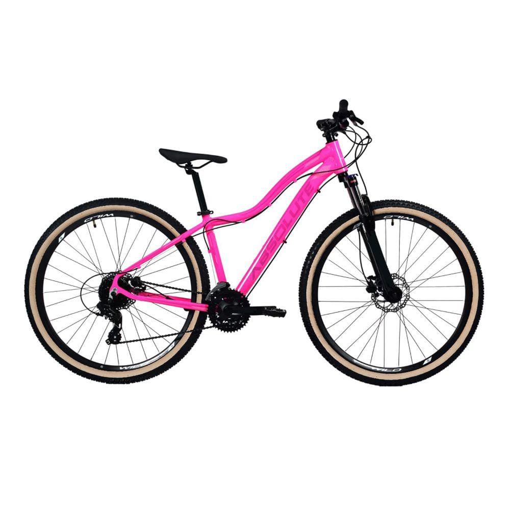Bicicleta Aro 29 Absolute Hera Feminina Câmbios Shimano 24v K7 Freio a Disco Hidráulico Garfo Com Trava Pneu Faixa Bege - Rosa