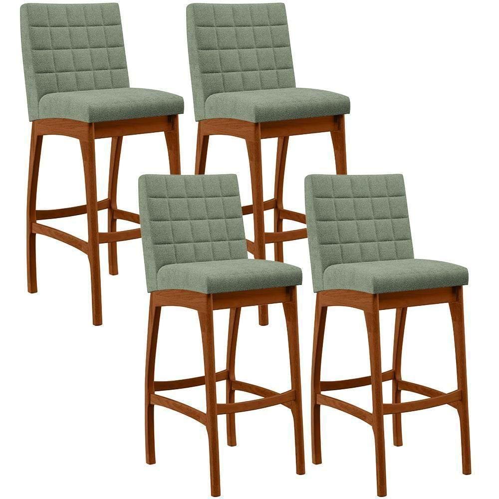 Kit 04 Banquetas Alta Para Cozinha Sala De Jantar Fixa Mila B04 Bouclê Oliva