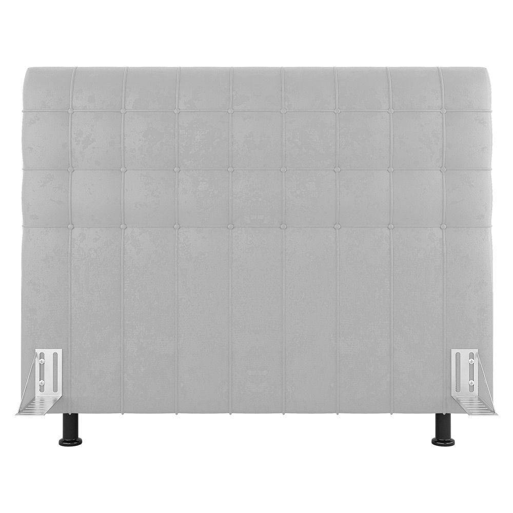 Cabeceira Cama Box Casal King Size Dahlia 195Cm Com Frame Sintético Branco - Abmaza