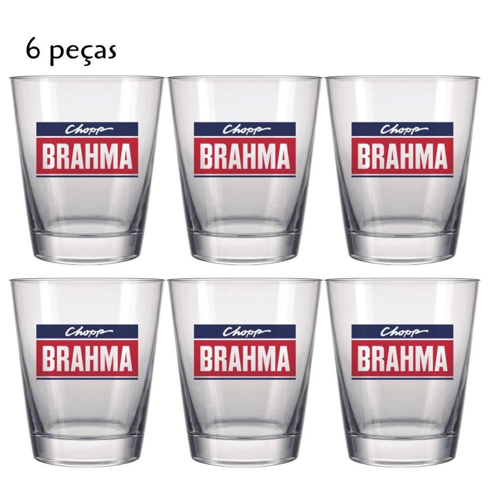 Jogo De Copos Em Vidro 6 Pçs Para Cerveja 220Ml Transparente
