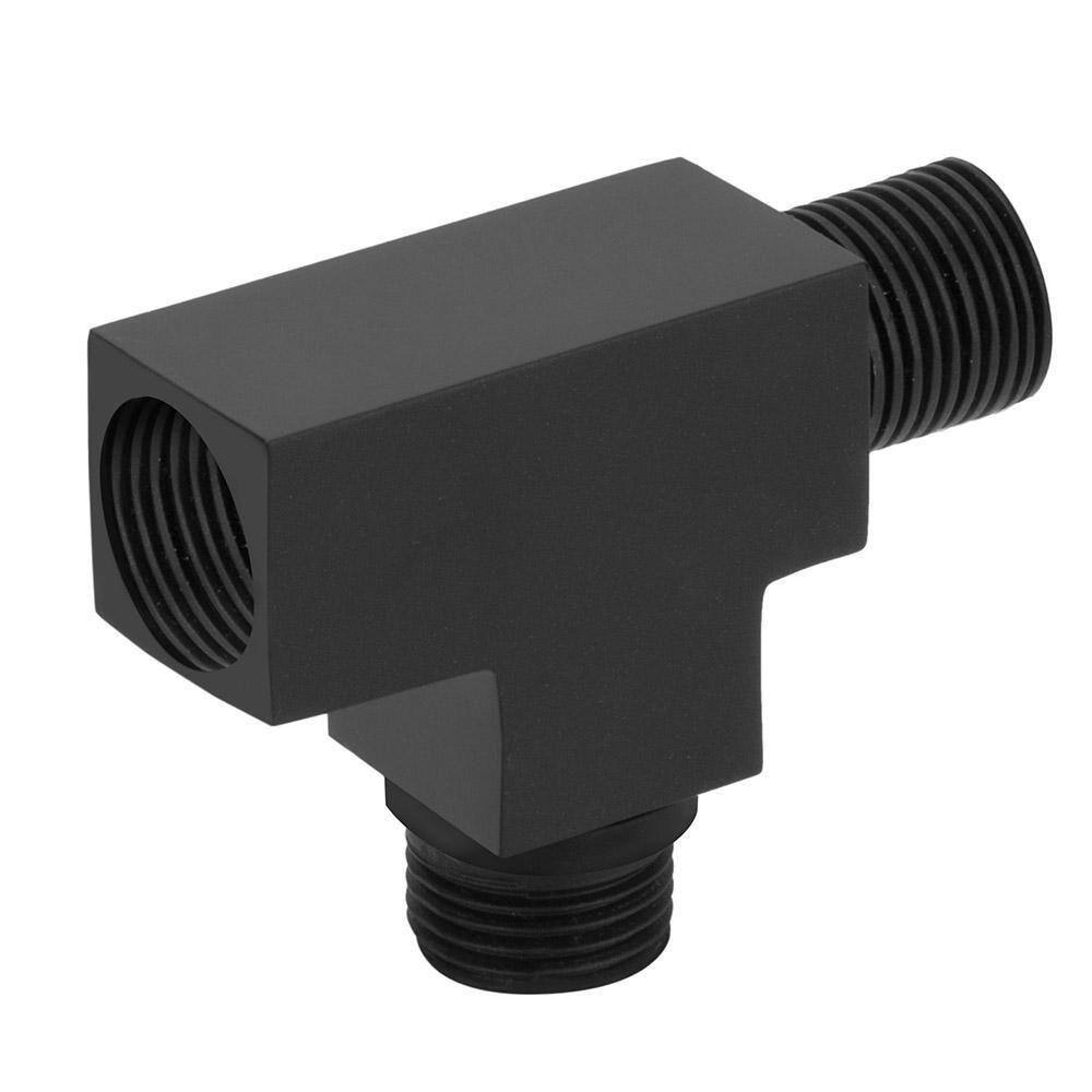 Desviador `Tê Quadrado Para Chuveiro/Ducha Metal Black/Preto