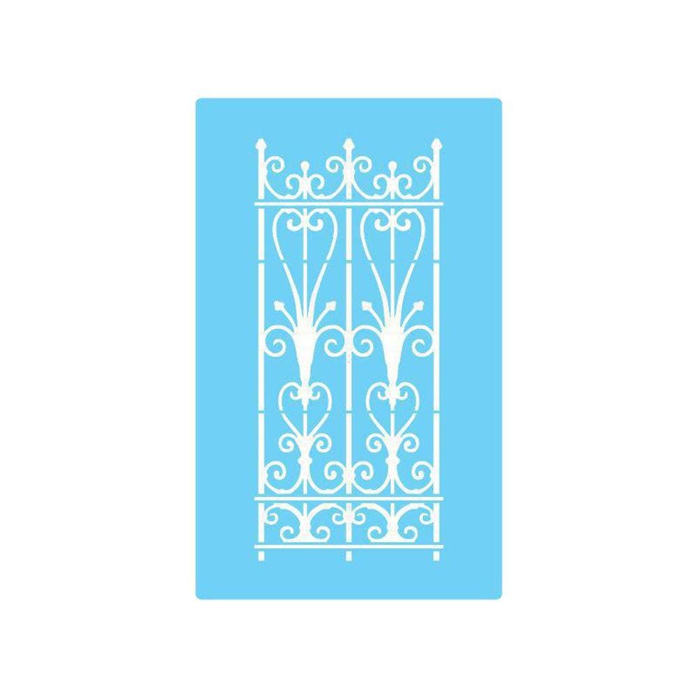 Stencil De Parede Tamako Portão - 55 X 90Cm - Ref 536