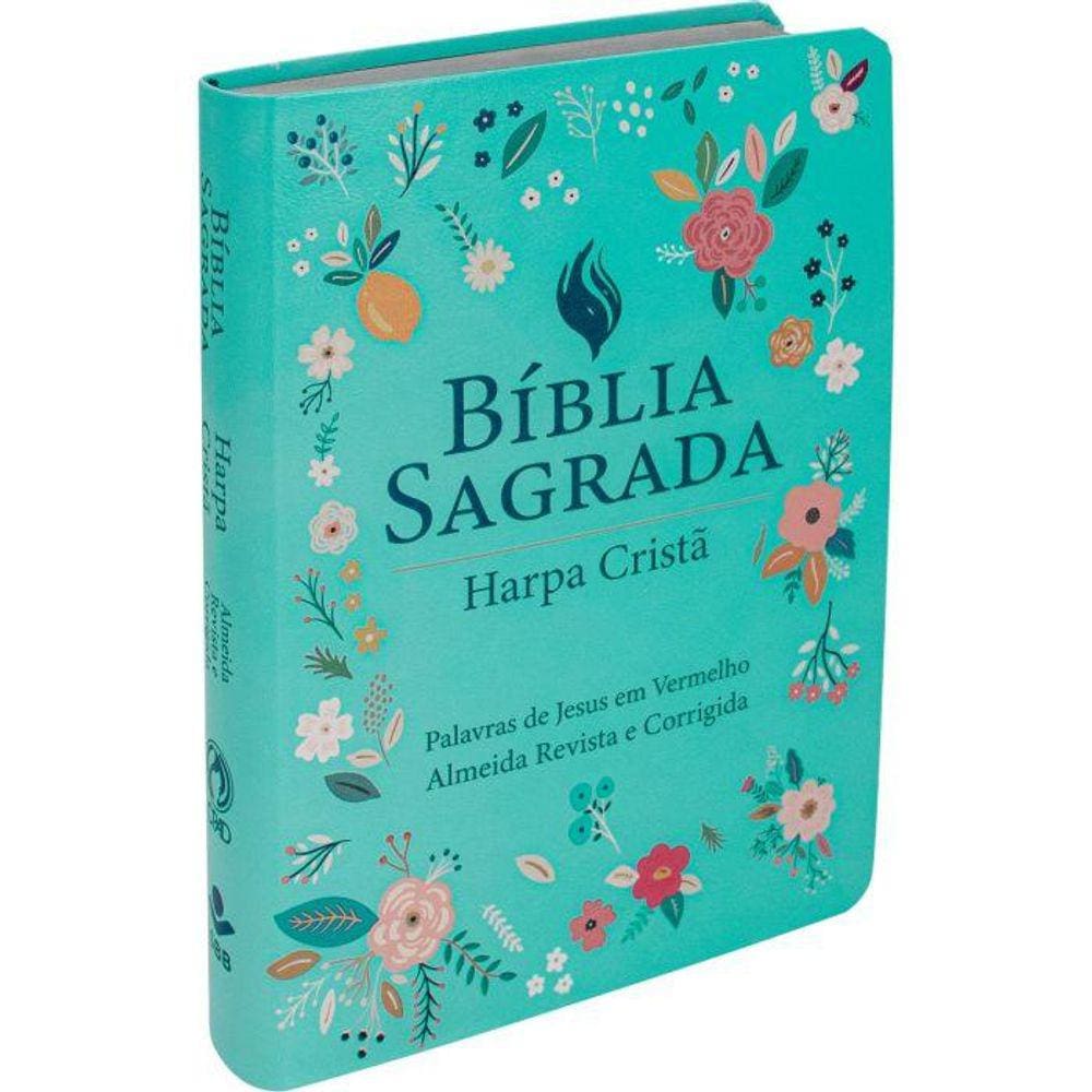 Bíblia Com Harpa Cristã E Letra Grande Floral