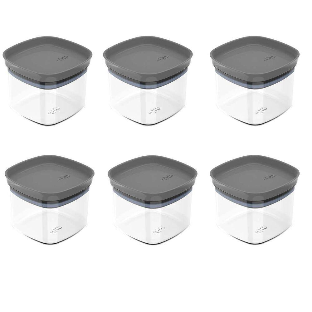 Conjunto 6 Potes Vedação Hermético 450ml Vedação Em Silicone