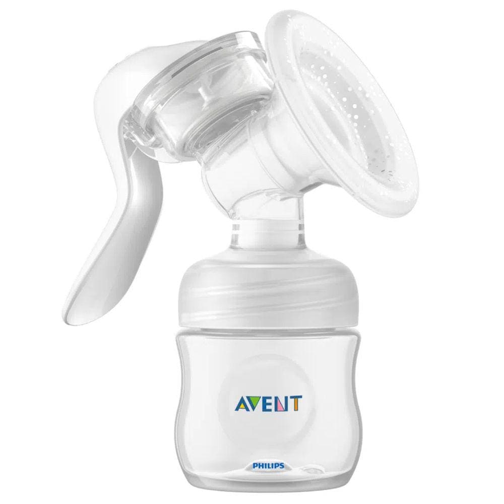 Bomba de Tirar Leite Extrator Manual Bebê 125ml Bpa Free Natural Motion Lotus Branca Philips Avent