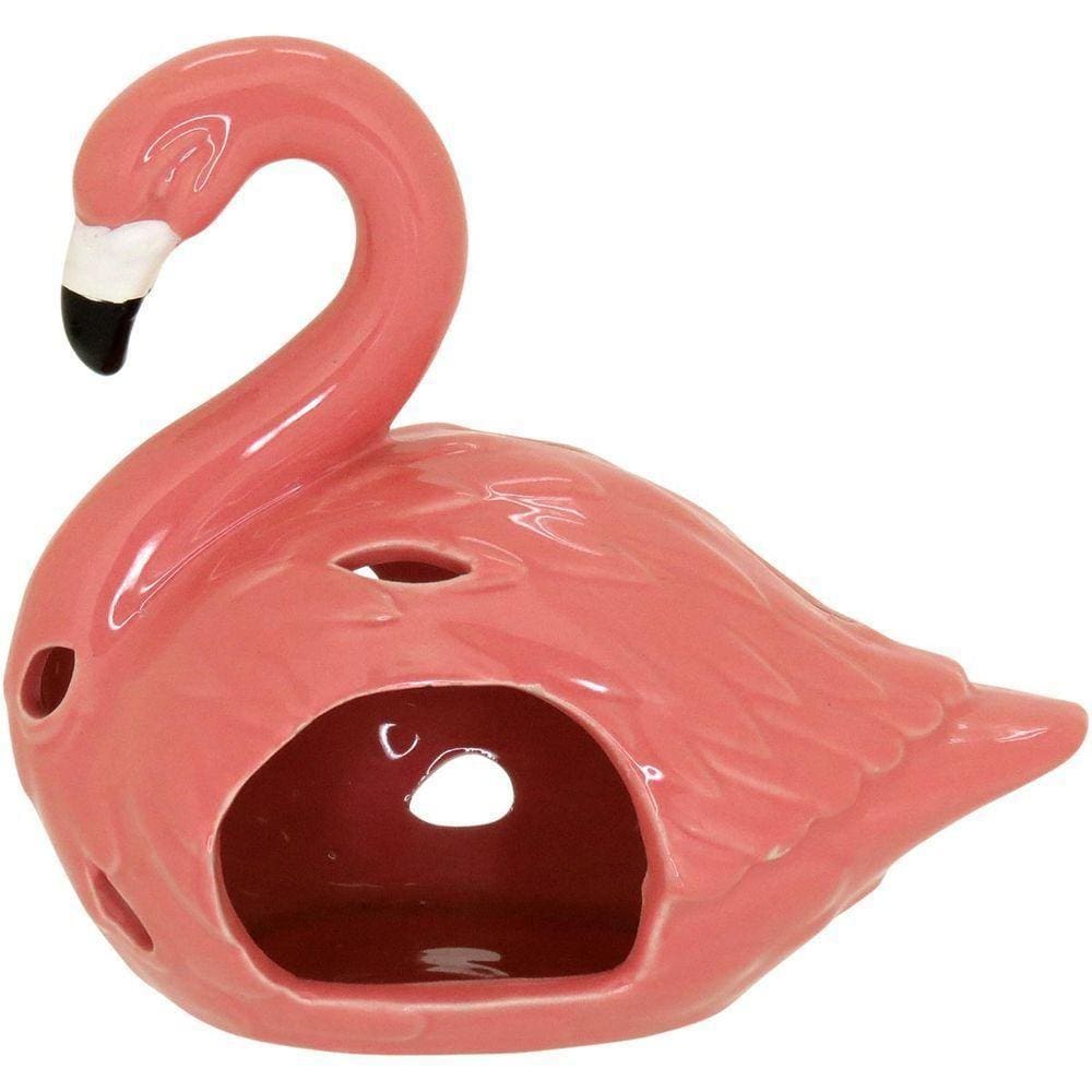 Flamant Adorno 13X14X9Cm Cerâmica Rosa Flamingo