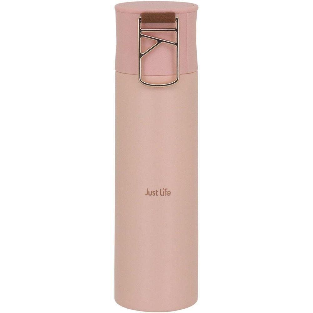 Just Life Garrafa Térmica 24X6X6Cm 500Ml Inox Rosa Parede Dupla