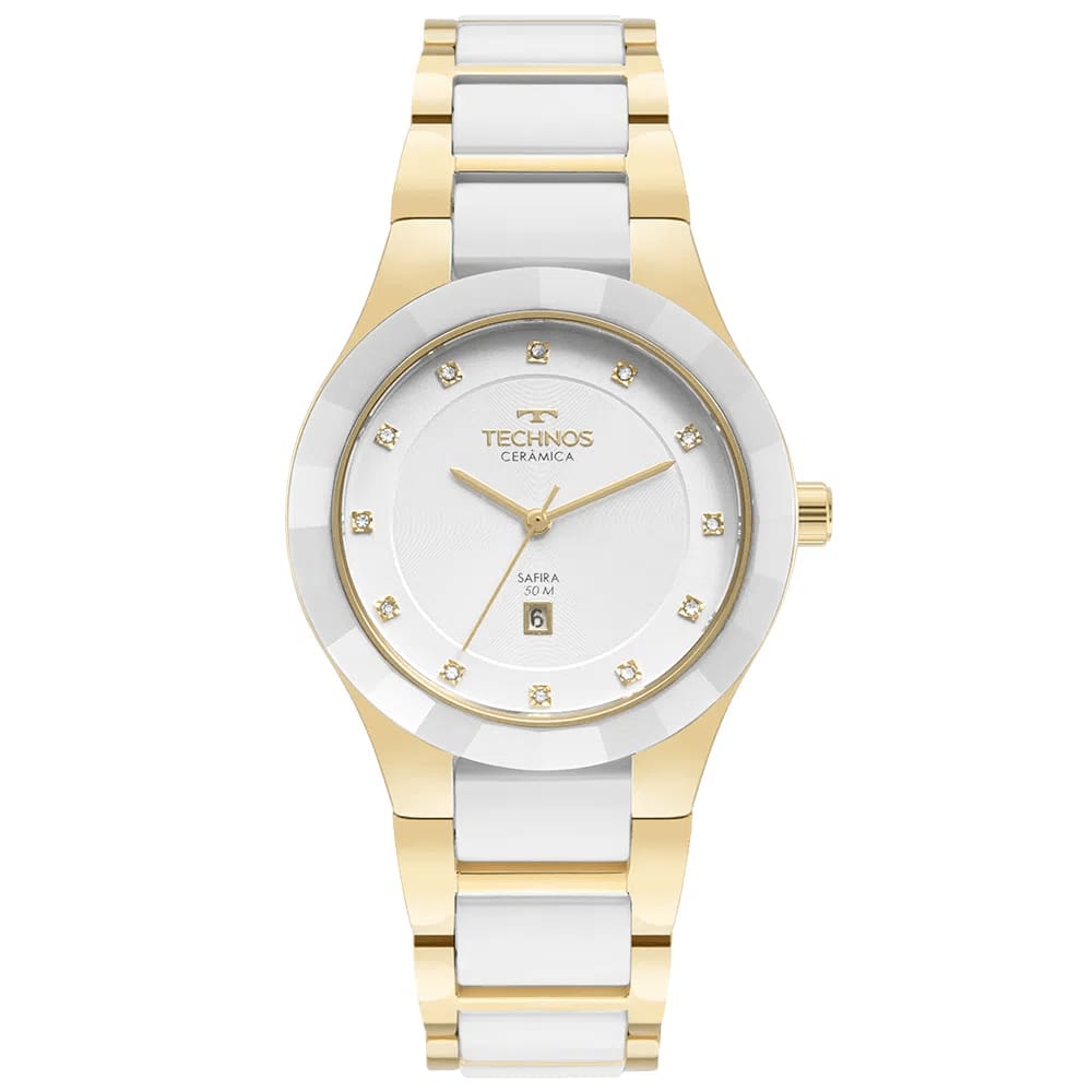 Relógio TECHNOS feminino cerâmica branco 2015CEN/1B