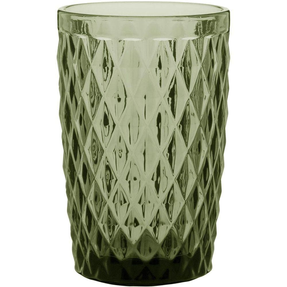 Copo Long Drink 12X8X8Cm 370Ml Vidro Verde 6Pç