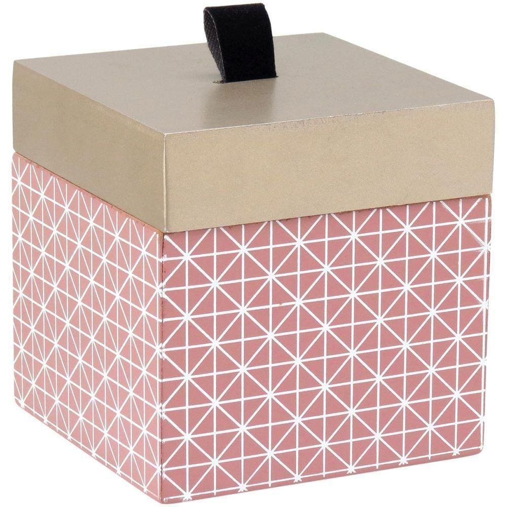 Penélope Caixa Organizadora 12X12X12Cm Madeira Rosa