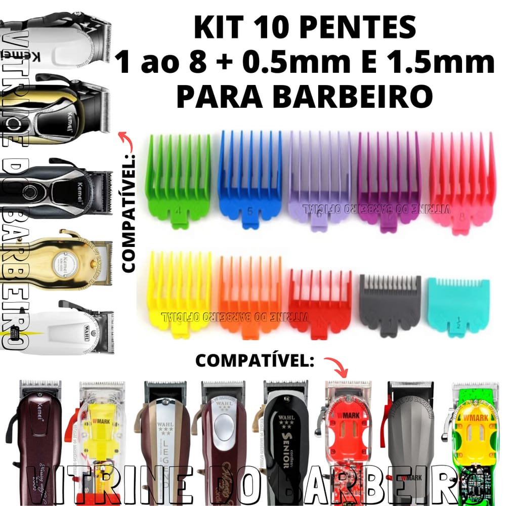 Kit Pentes Para Máquinas De Corte 8 Guia + 2 Disfarce 1,5 E 0,5