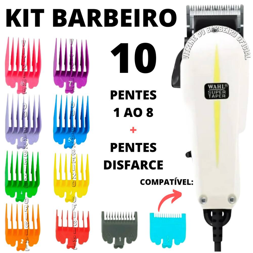 Kit 10 Pentes Para Máquinas De Corte 8 Guia + 2 Disfarce Top