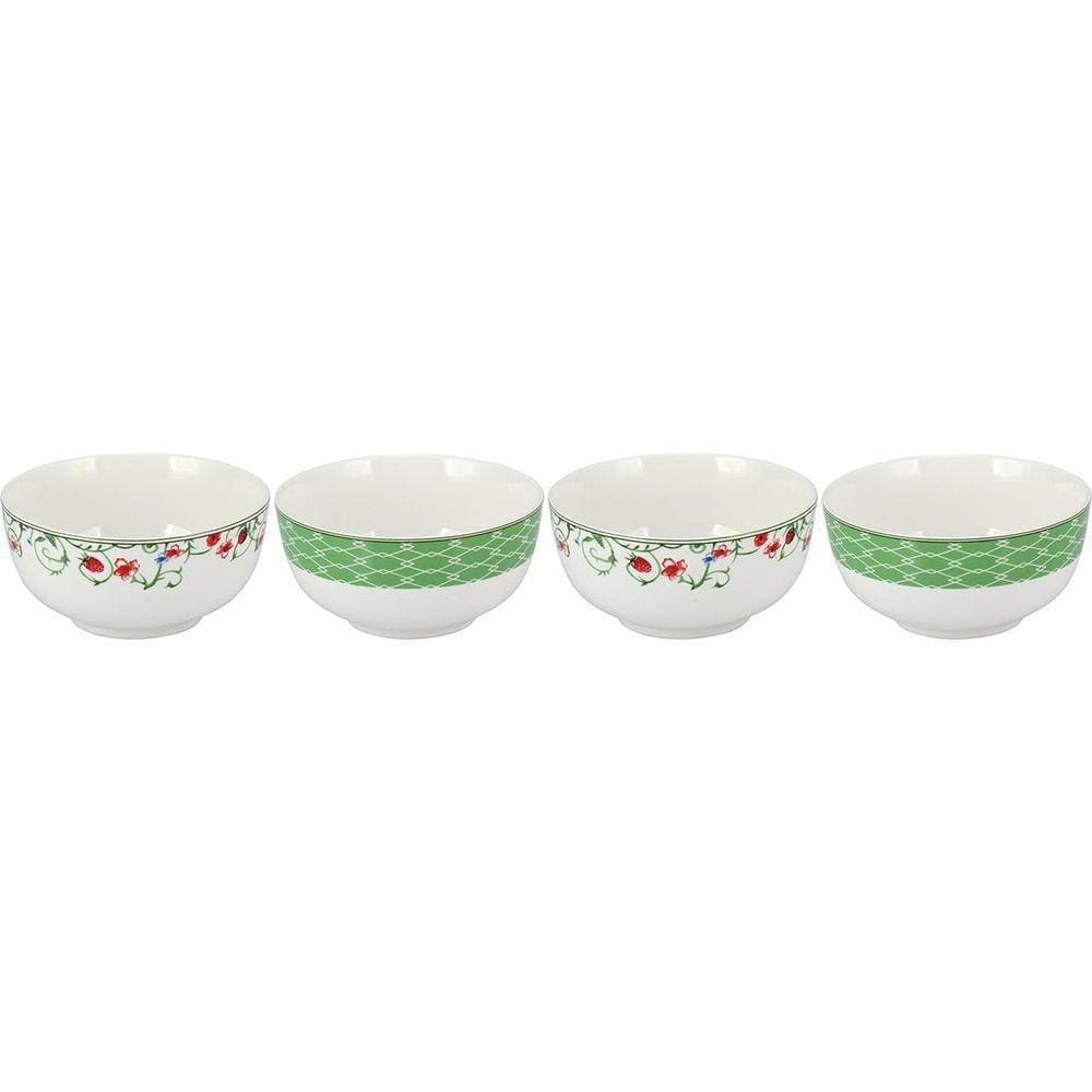 Delicata Tigela 7X14X14Cm 500Ml Bonechina Verde 4Pç