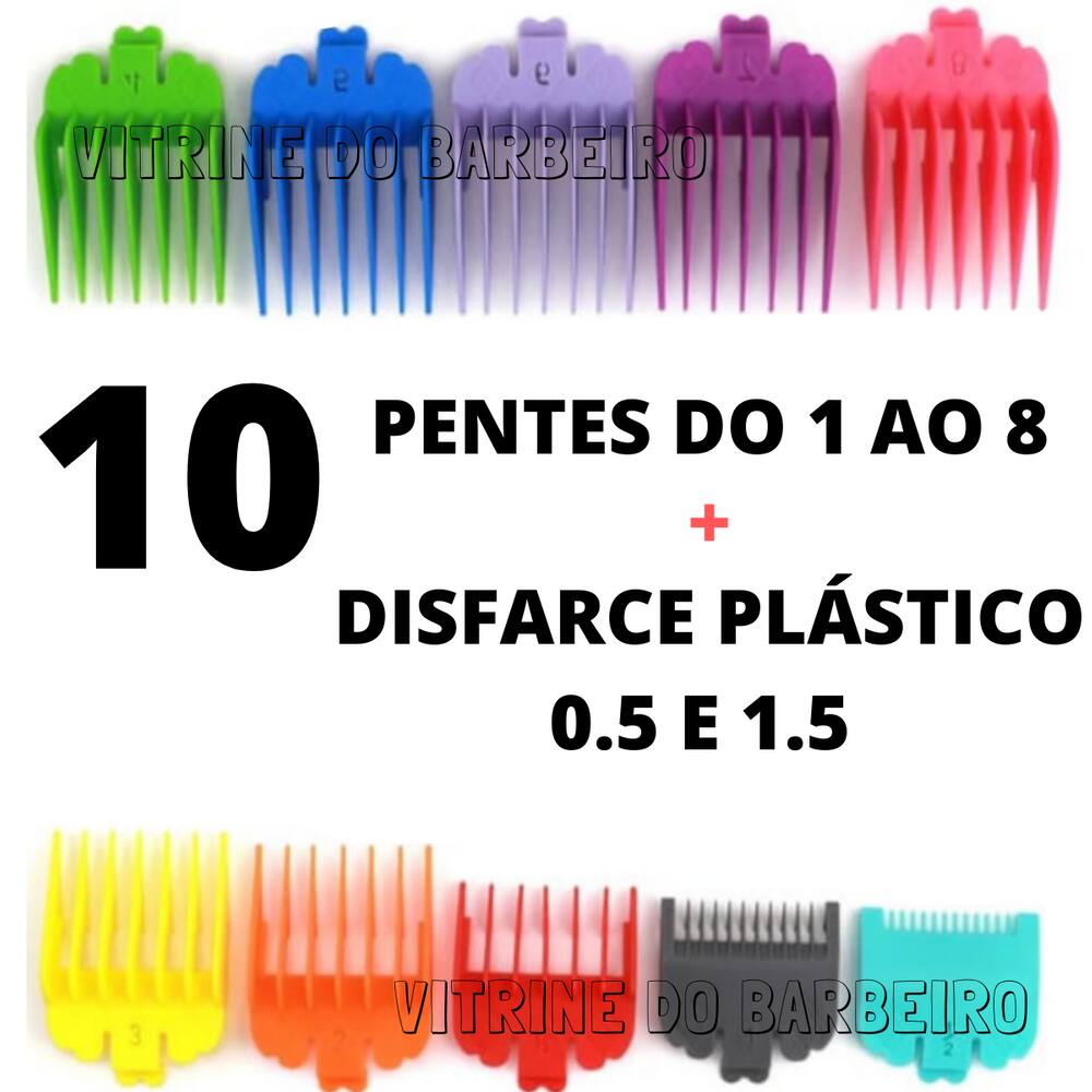 10 Pentes Guia E Disfarce Para Máquinas De Corte Barbearia!