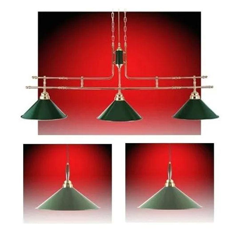 1 Luminária 3 Cúpulas Bilhar + 2 Luminária 1 Cúpula Carteado