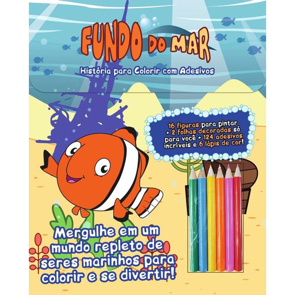 Fundo do Mar Histórias para Colorir com Adesivos