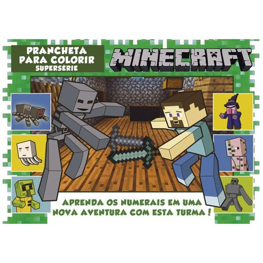 Minecraft Aprenda os Numerais Pranchet para Colorir