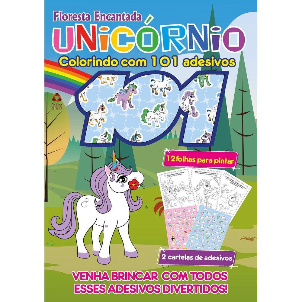 Unicórnios Colorindo com 101 Adesivos