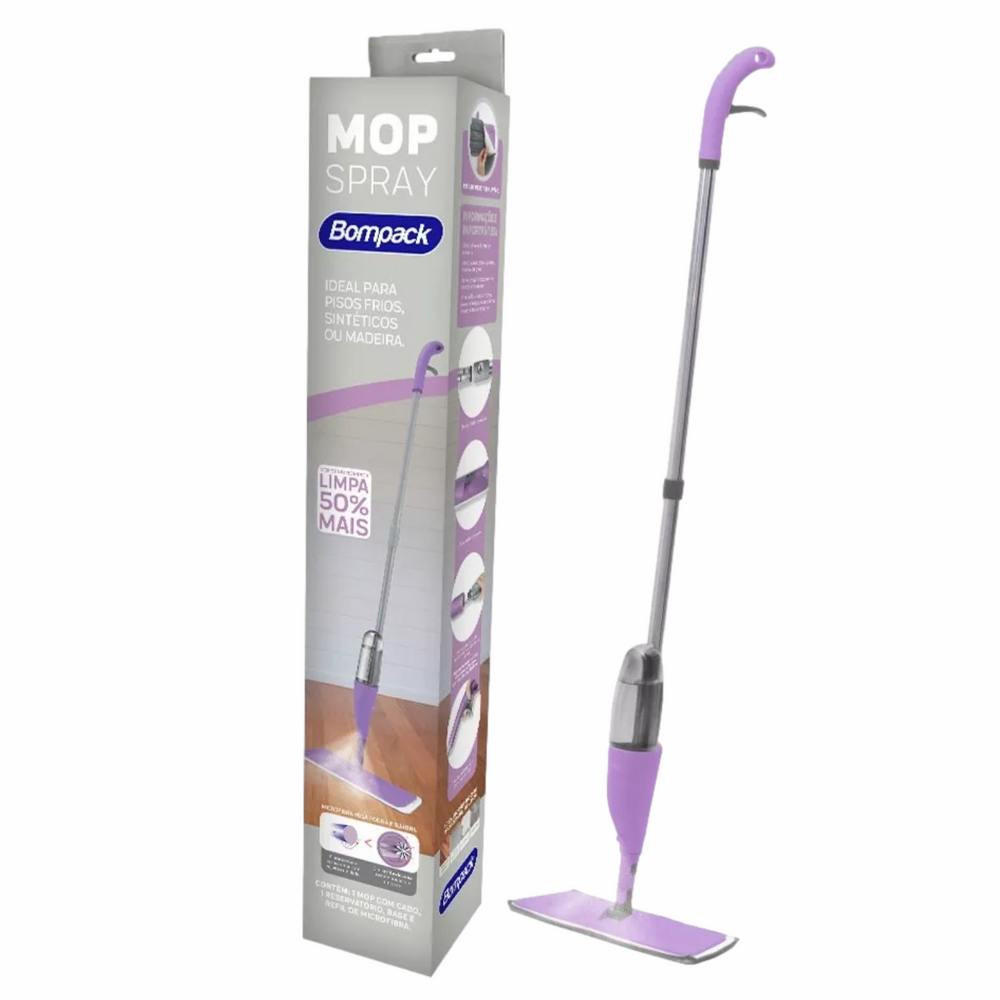 Mop Spray Microfibra Esfregão Com Reservatório Vassoura Mágica Limpeza Rodo Bompack