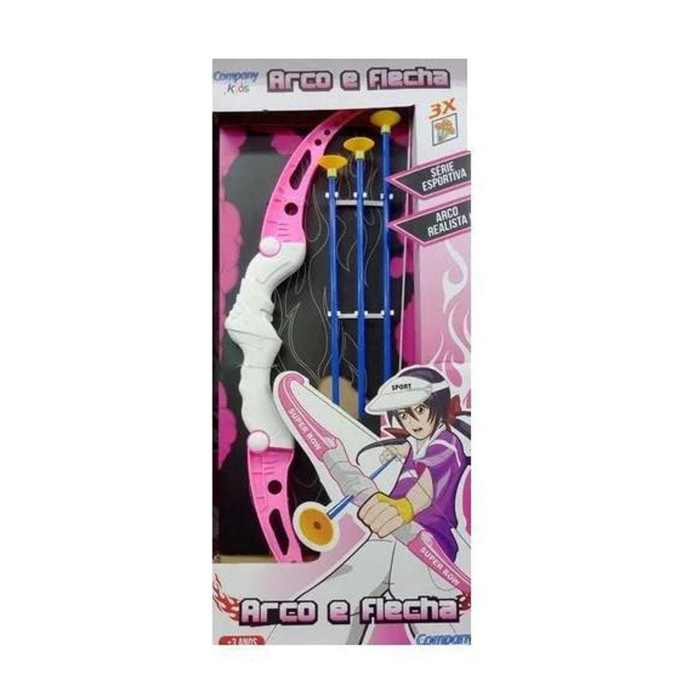 Arco E Flecha Infantil Rosa 4 Peças Com Alvo Company Kids