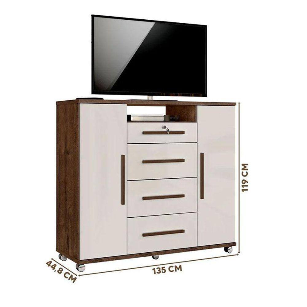 Cômoda Sapateira Versátil Jacarandá Off White | Extra