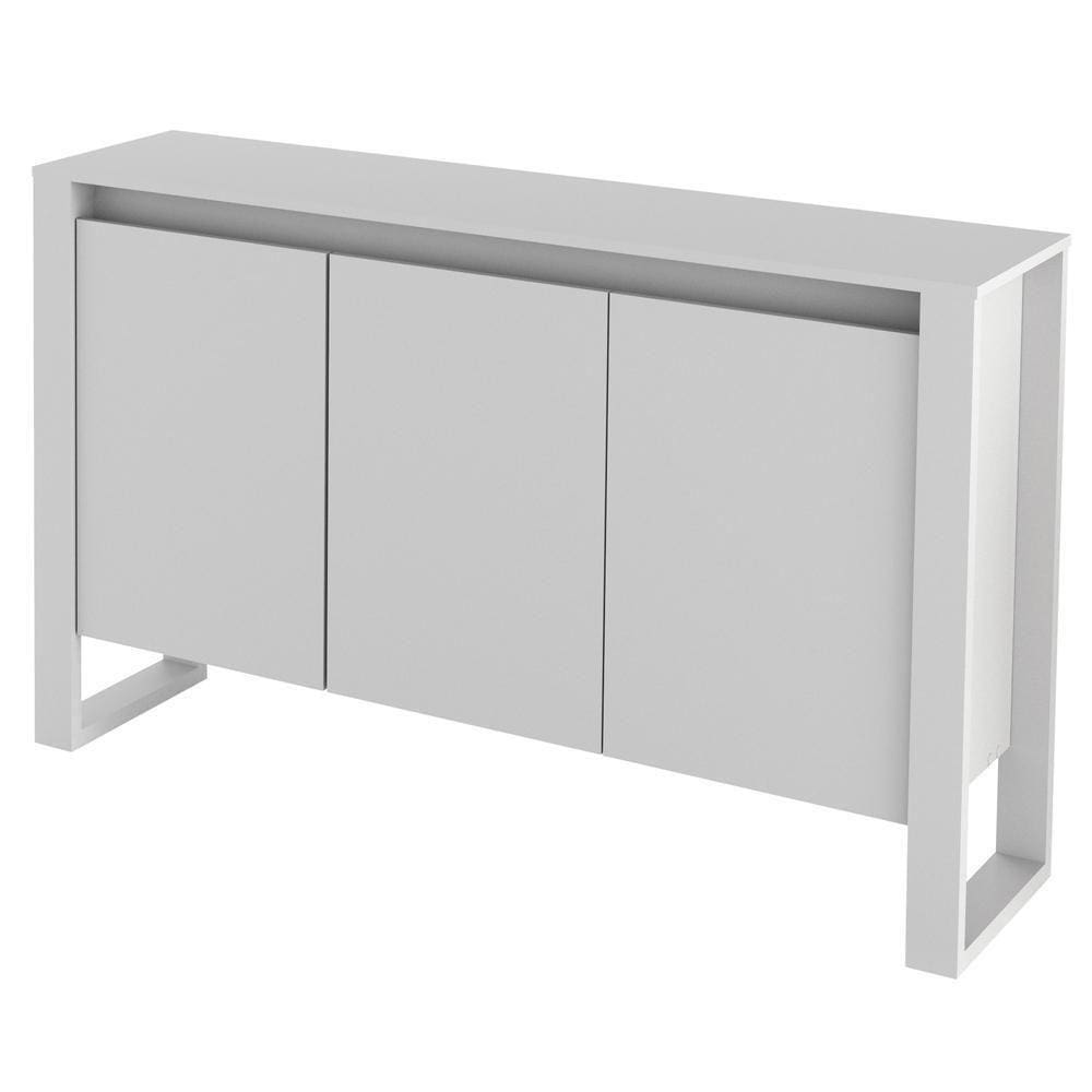 Balcão Escritório Com 3 Portas Multimóveis Vcr25044 Branco Branco