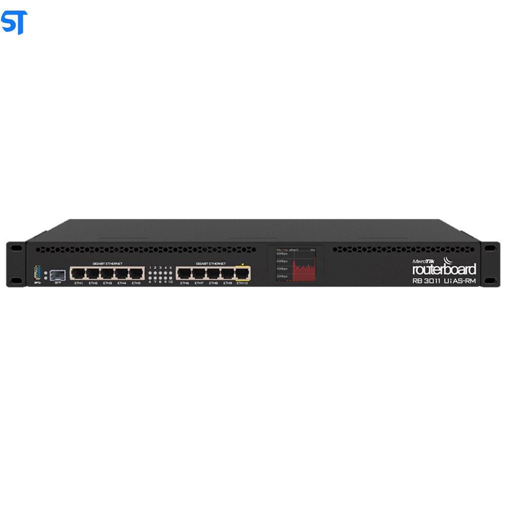 Routerboard Mikrotik Routerboard RB3011UIAS TM L5 10 Portas GIGABIT + Porta SFP Fibra óptica