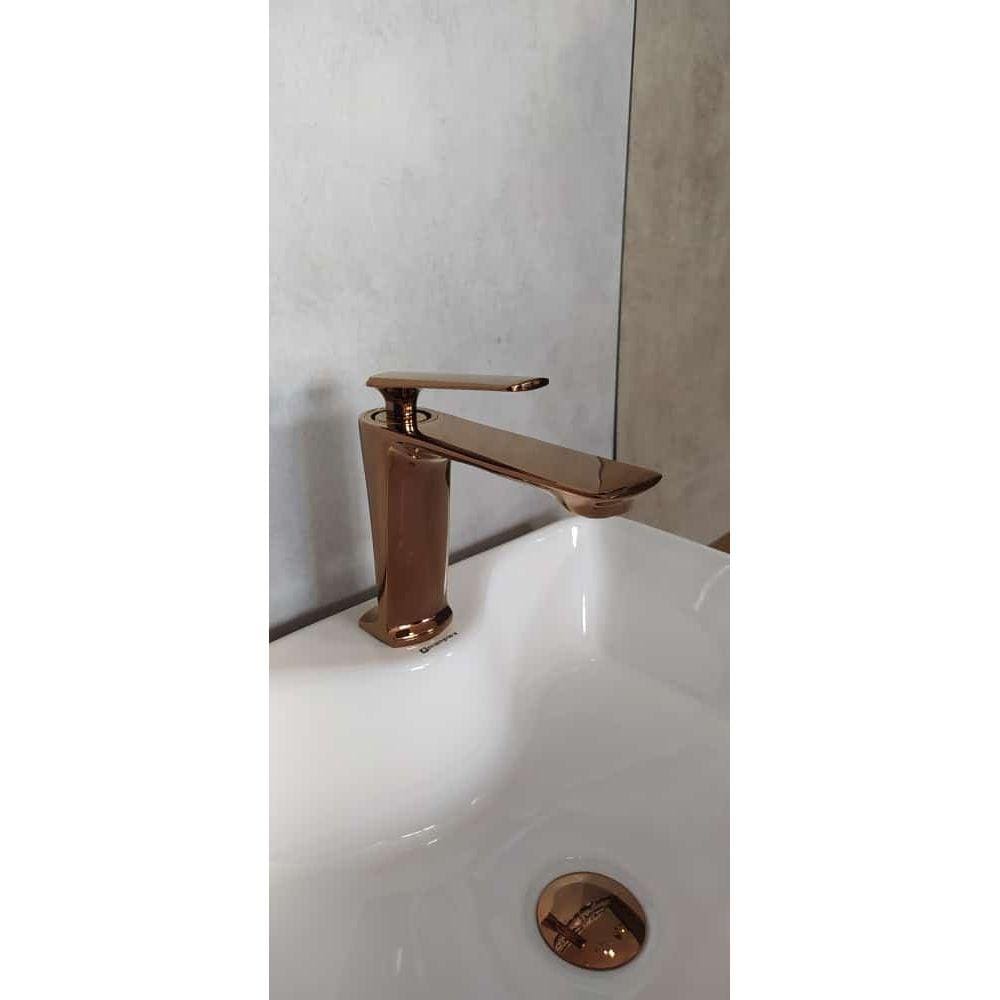 Torneira Monocomando Bica Baixa Metal Rose Gold