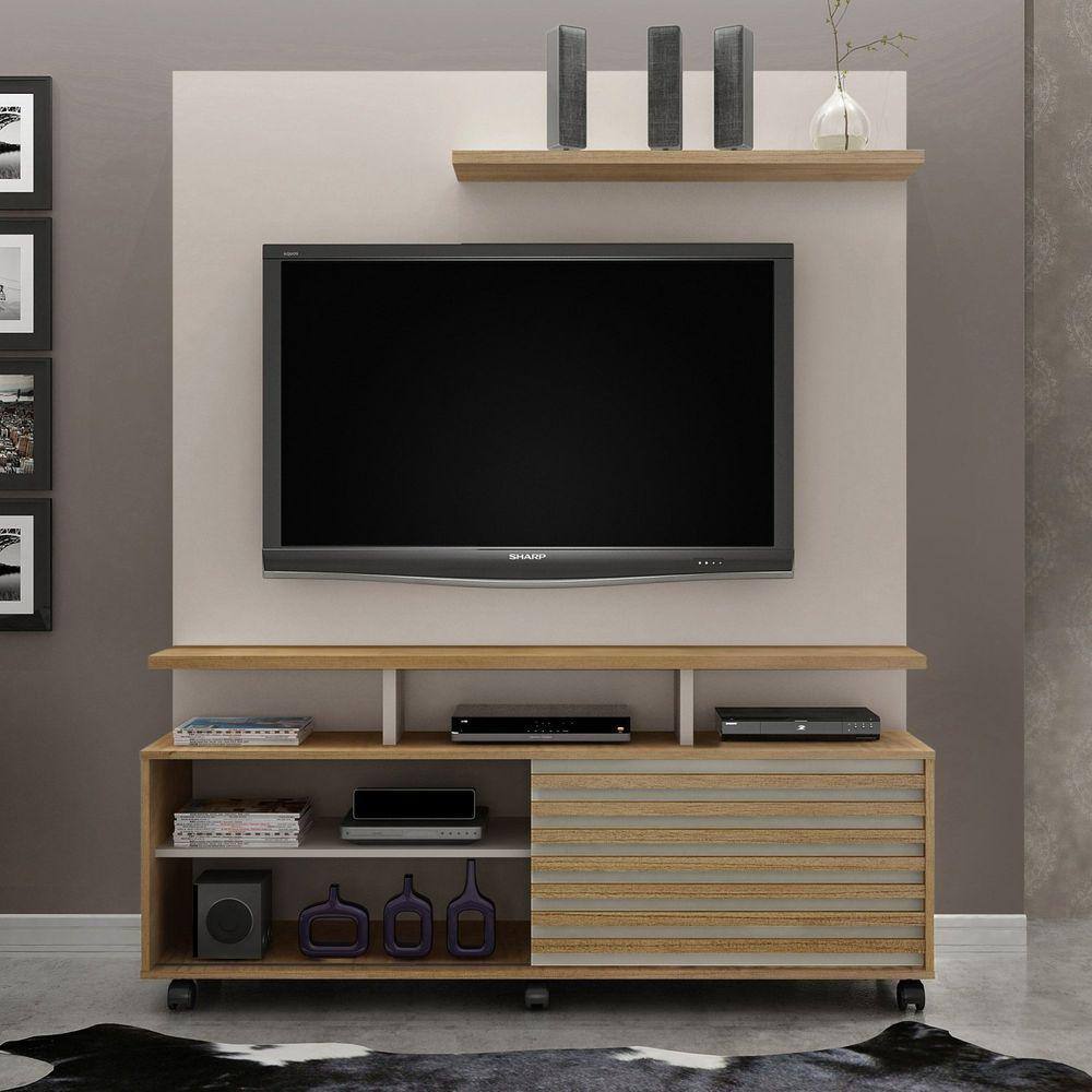 Estante Home Para TV até 60 Polegadas 1 Porta Star Valdemóveis Off White/Cinamomo