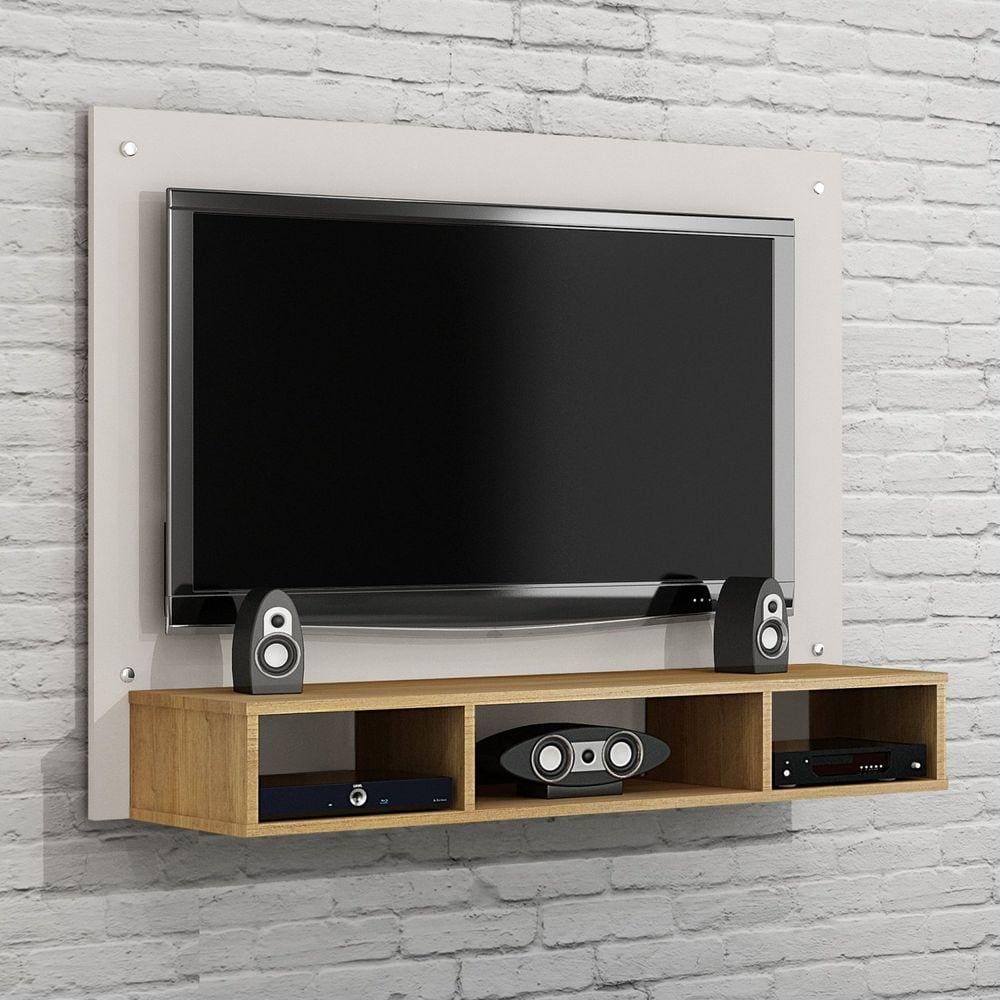 Painel para TV até 46 Polegadas Atena Valdemóveis Off White/Cinamomo