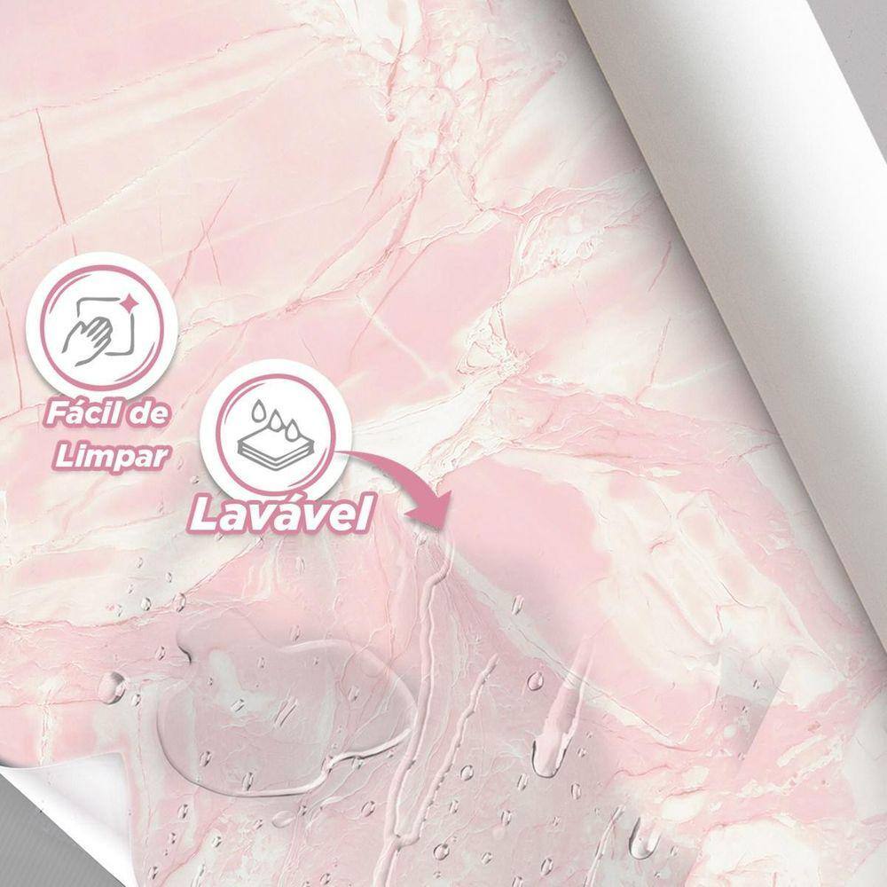 Papel De Parede Painel 3D Mármore Rosa Carrara 3M