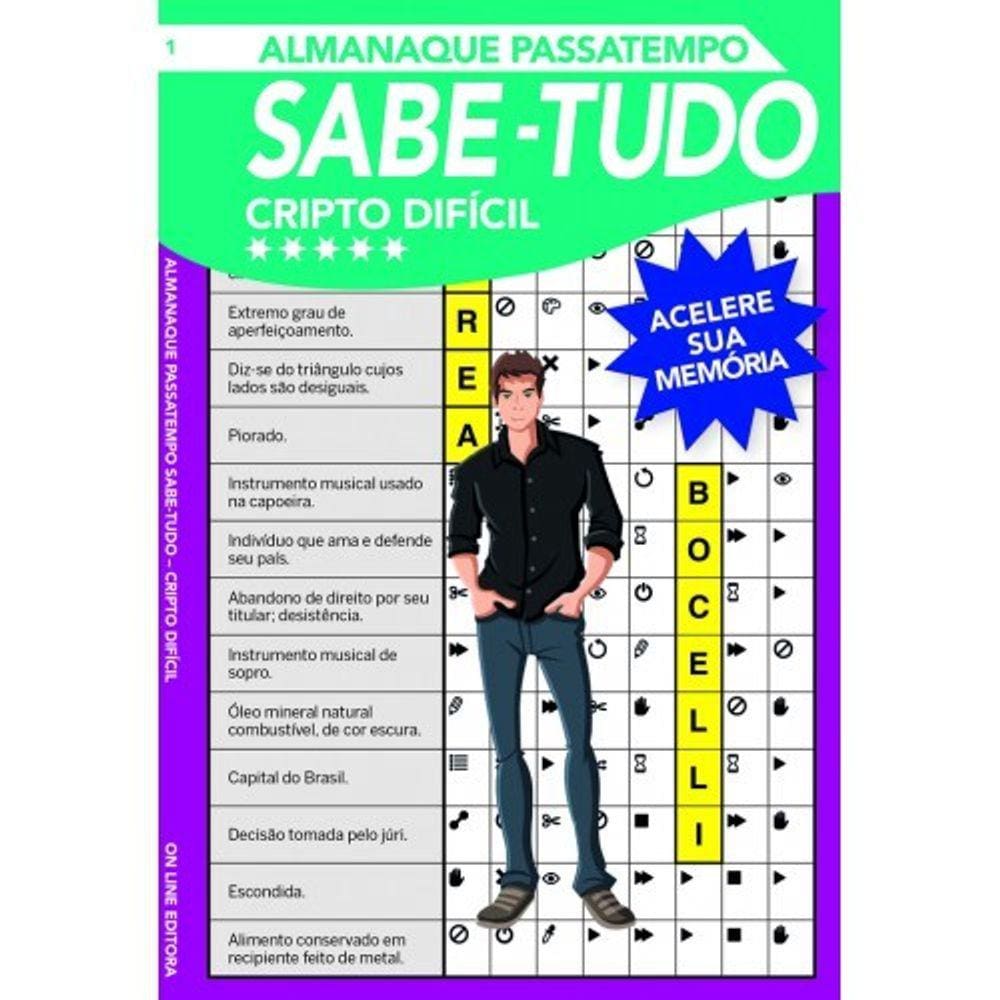 Almanaque Passatempo Sabe Tudo Cripto Difícil..